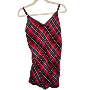 Victoria's Secret Slip Dress Victoria's Secret Lace Trim Slip Plaid Slip Dress M